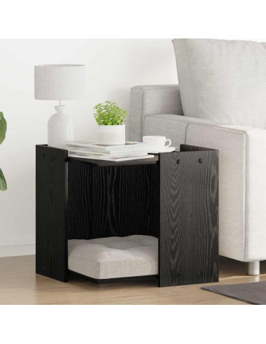 Rifugio per lettiera per gatti Rovere nero 53 x 53 x 51 cm