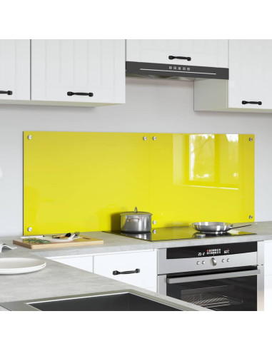 Rivestimento da Cucina 2 pcs Giallo 70 x 50 cm vetro temperato