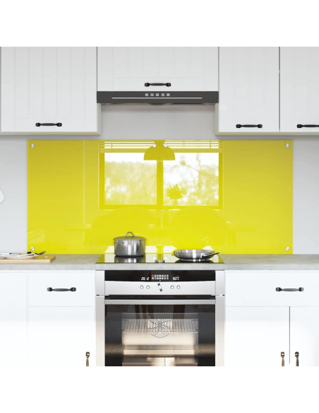 Rivestimento da Cucina 2 pcs Giallo 70 x 60 cm vetro temperato