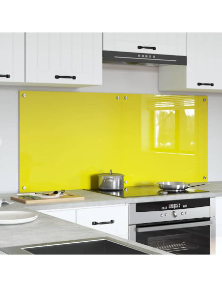Rivestimento da Cucina 2 pcs Giallo 70 x 60 cm vetro temperato