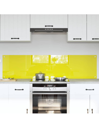 Rivestimento da Cucina 2 pcs Giallo 80 x 40 cm vetro temperato