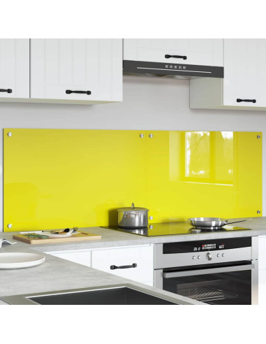 Rivestimento da Cucina 2 pcs Giallo 80 x 50 cm vetro temperato