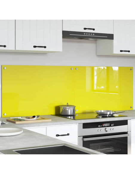 Rivestimento da Cucina 2 pcs Giallo 80 x 50 cm vetro temperato