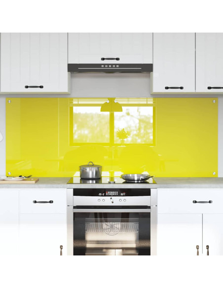 Rivestimento da Cucina 2 pcs Giallo 80 x 60 cm vetro temperato