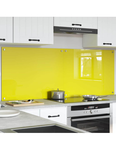 Rivestimento da Cucina 2 pcs Giallo 80 x 60 cm vetro temperato