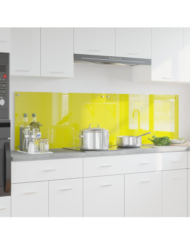 Rivestimento da Cucina 2 pcs Giallo 90 x 50 cm vetro temperato