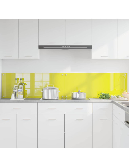 Rivestimento da Cucina 2 pcs Giallo 100 x 40 cm vetro temperato