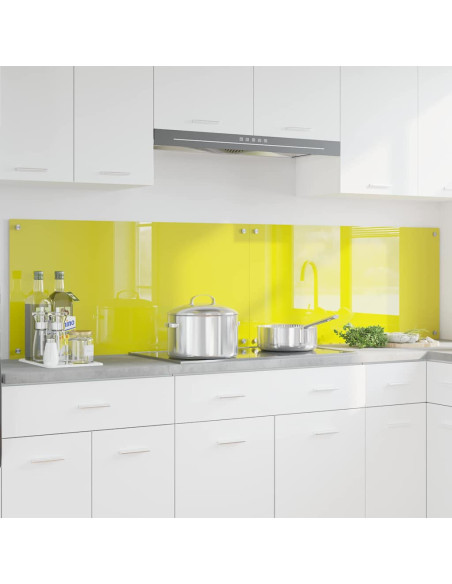 Rivestimento da Cucina 2 pcs Giallo 100 x 50 cm vetro temperato