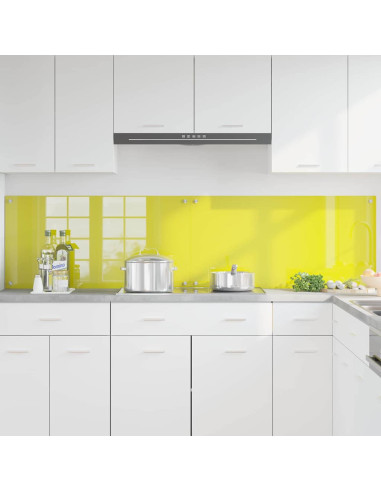 Rivestimento da Cucina 2 pcs Giallo 100 x 50 cm vetro temperato