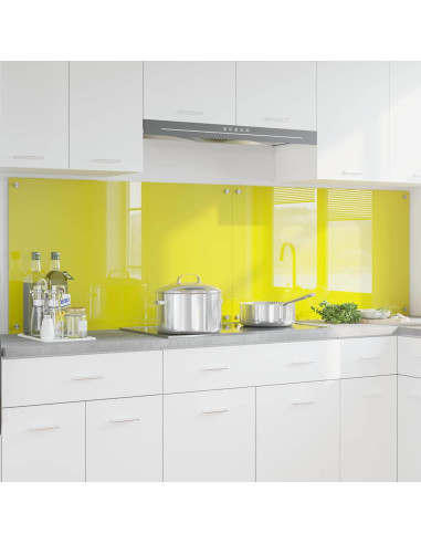 Rivestimento da Cucina 2 pcs Giallo 100 x 60 cm vetro temperato
