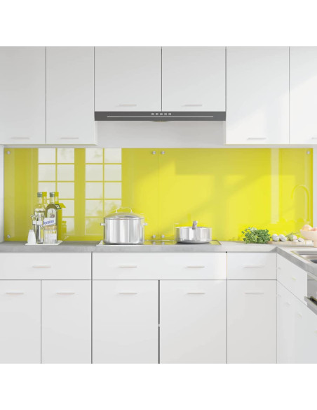 Rivestimento da Cucina 2 pcs Giallo 100 x 60 cm vetro temperato