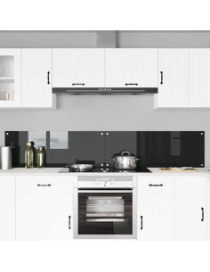 Schienale da cucina 2 pcs Nero 110 x 40 cm vetro temperato 2