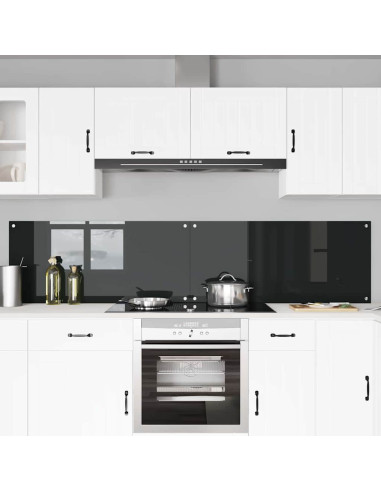 Rivestimento da Cucina 2 pcs Nero 110 x 50 cm vetro temperato