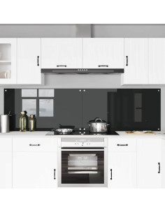 Schienale da cucina 2 pcs Nero 110 x 60 cm vetro temperato 2