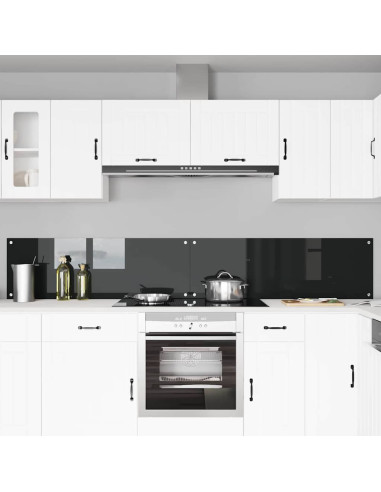Schienale da cucina 2 pcs Nero 120 x 40 cm vetro temperato