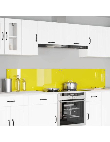 Rivestimento da Cucina 2 pcs Giallo 110 x 40 cm vetro temperato