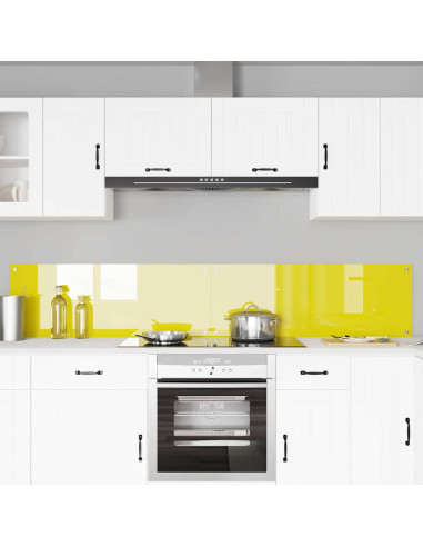 Rivestimento da Cucina 2 pcs Giallo 110 x 40 cm vetro temperato