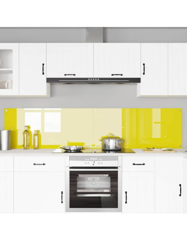Rivestimento da Cucina 2 pcs Giallo 110 x 50 cm vetro temperato