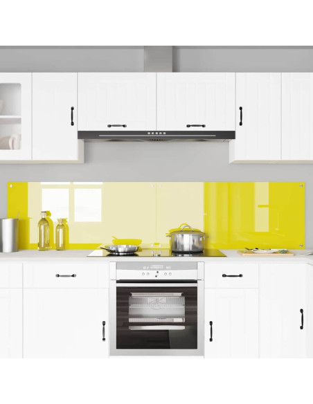 Rivestimento da Cucina 2 pcs Giallo 110 x 50 cm vetro temperato