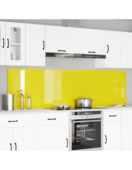 Rivestimento da Cucina 2 pcs Giallo 110 x 60 cm vetro temperato