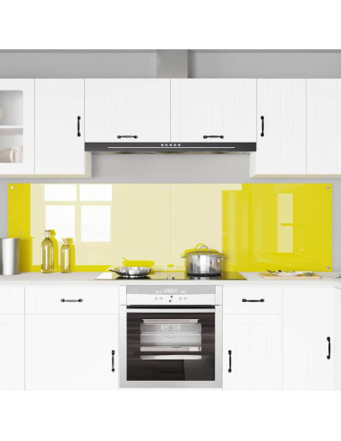 Rivestimento da Cucina 2 pcs Giallo 110 x 60 cm vetro temperato
