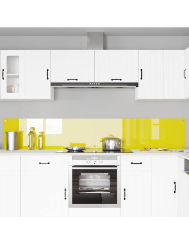 Rivestimento da Cucina 2 pcs Giallo 120 x 40 cm vetro temperato