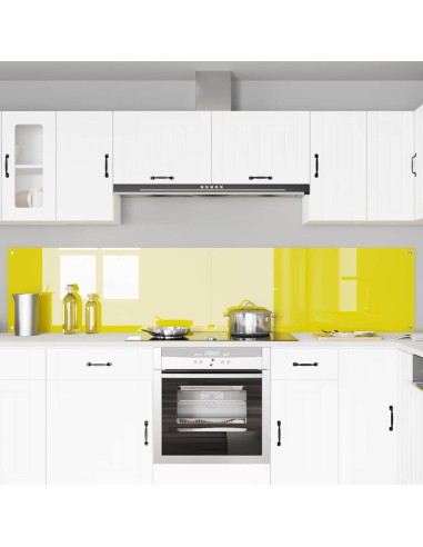 Rivestimento da Cucina 2 pcs Giallo 120 x 50 cm vetro temperato