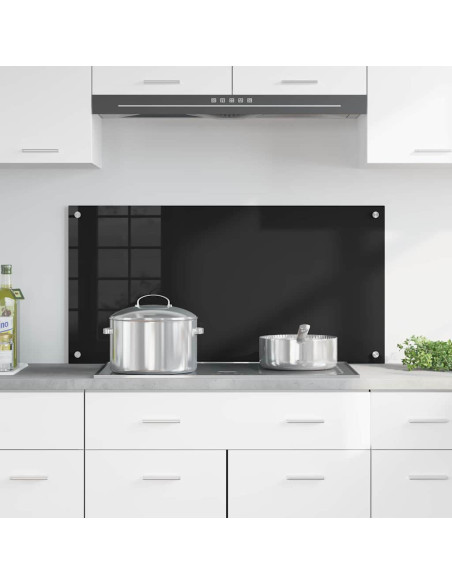 Rivestimento da Cucina Nero 100 x 50 x 0.8 cm vetro temperato