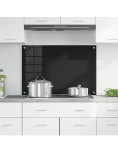 Rivestimento da Cucina Nero 90 x 60 x 0.8 cm vetro temperato
