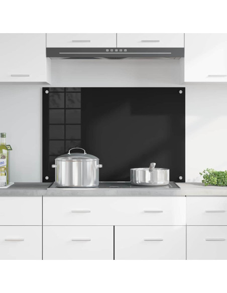 Schienale da cucina Nero 90 x 60 cm vetro temperato