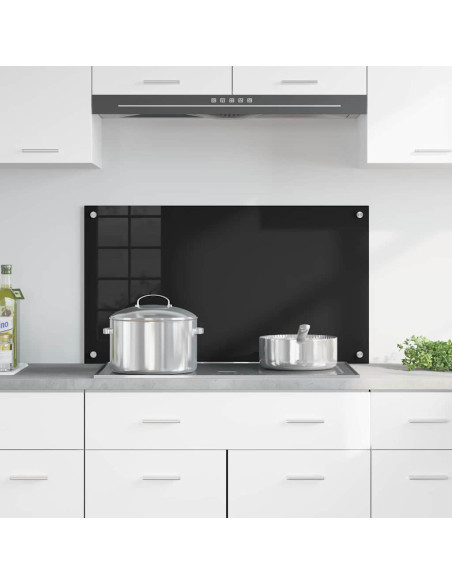 Rivestimento da Cucina Nero 90 x 50 x 0.8 cm vetro temperato