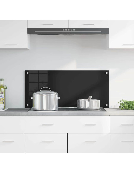 Rivestimento da Cucina Nero 90 x 40 x 0,8 cm vetro temperato