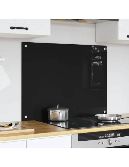 Rivestimento da Cucina Nero 80 x 60 x 0.8 cm vetro temperato