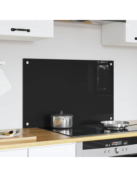 Rivestimento da Cucina Nero 80 x 50 x 0.8 cm vetro temperato
