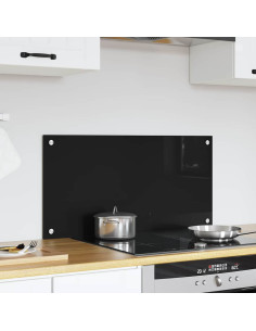 Rivestimento da Cucina Nero 80 x 40 x 0.8 cm vetro temperato