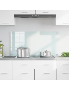 Rivestimento da Cucina Bianco 100 x 50 x 0.8 cm vetro temperato