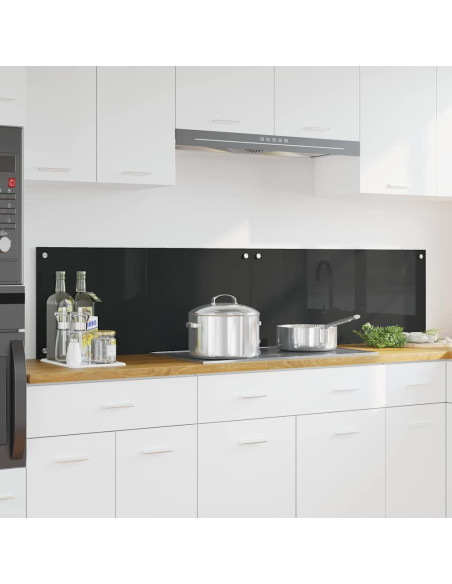 Rivestimento da Cucina Nero 90 x 40 cm vetro temperato