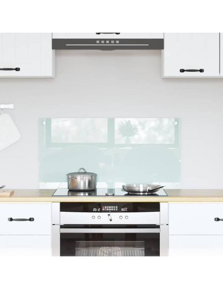 Rivestimento da Cucina Bianco 80 x 40 x 0.8 cm vetro temperato