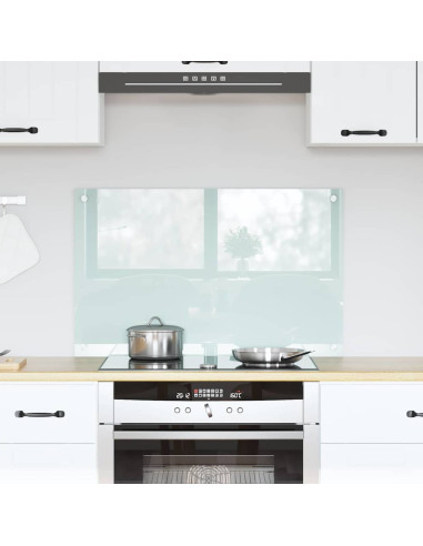 Rivestimento da Cucina Bianco 80 x 50 x 0.8 cm vetro temperato