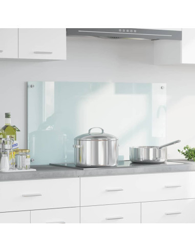 Rivestimento da Cucina Bianco 100 x 50 x 0.8 cm vetro temperato