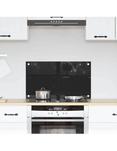 Rivestimento da Cucina Nero 70 x 40 x 0.8 cm vetro temperato