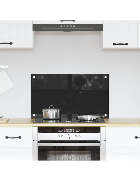 Rivestimento da Cucina Nero 70 x 40 x 0.8 cm vetro temperato