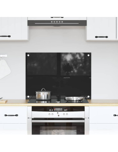 Rivestimento da Cucina Nero 70 x 50 x 0.8 cm vetro temperato