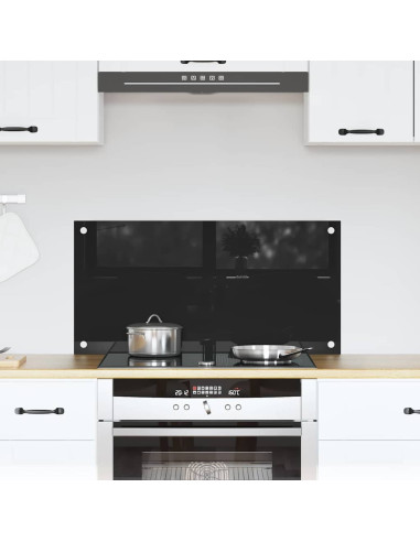 Rivestimento da Cucina Nero 80 x 40 x 0.8 cm vetro temperato