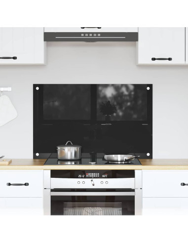 Rivestimento da Cucina Nero 80 x 50 x 0.8 cm vetro temperato
