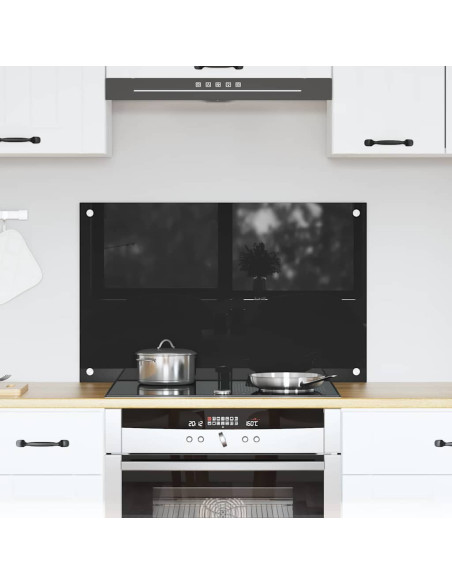 Rivestimento da Cucina Nero 80 x 50 x 0.8 cm vetro temperato