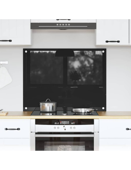 Rivestimento da Cucina Nero 80 x 60 x 0.8 cm vetro temperato