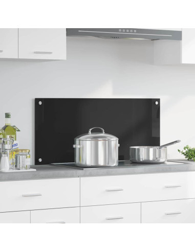 Rivestimento da Cucina Nero 90 x 40 x 0,8 cm vetro temperato