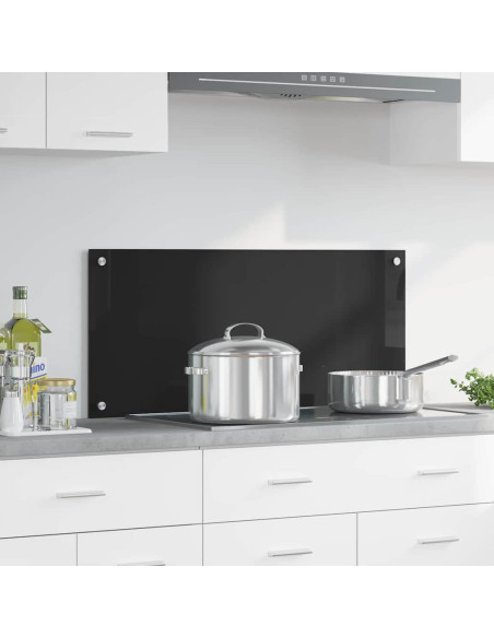 Rivestimento da Cucina Nero 90 x 40 x 0,8 cm vetro temperato