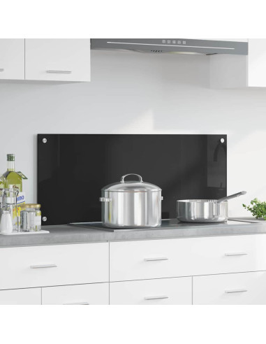Rivestimento da Cucina Nero 100 x 40 x 0.8 cm vetro temperato